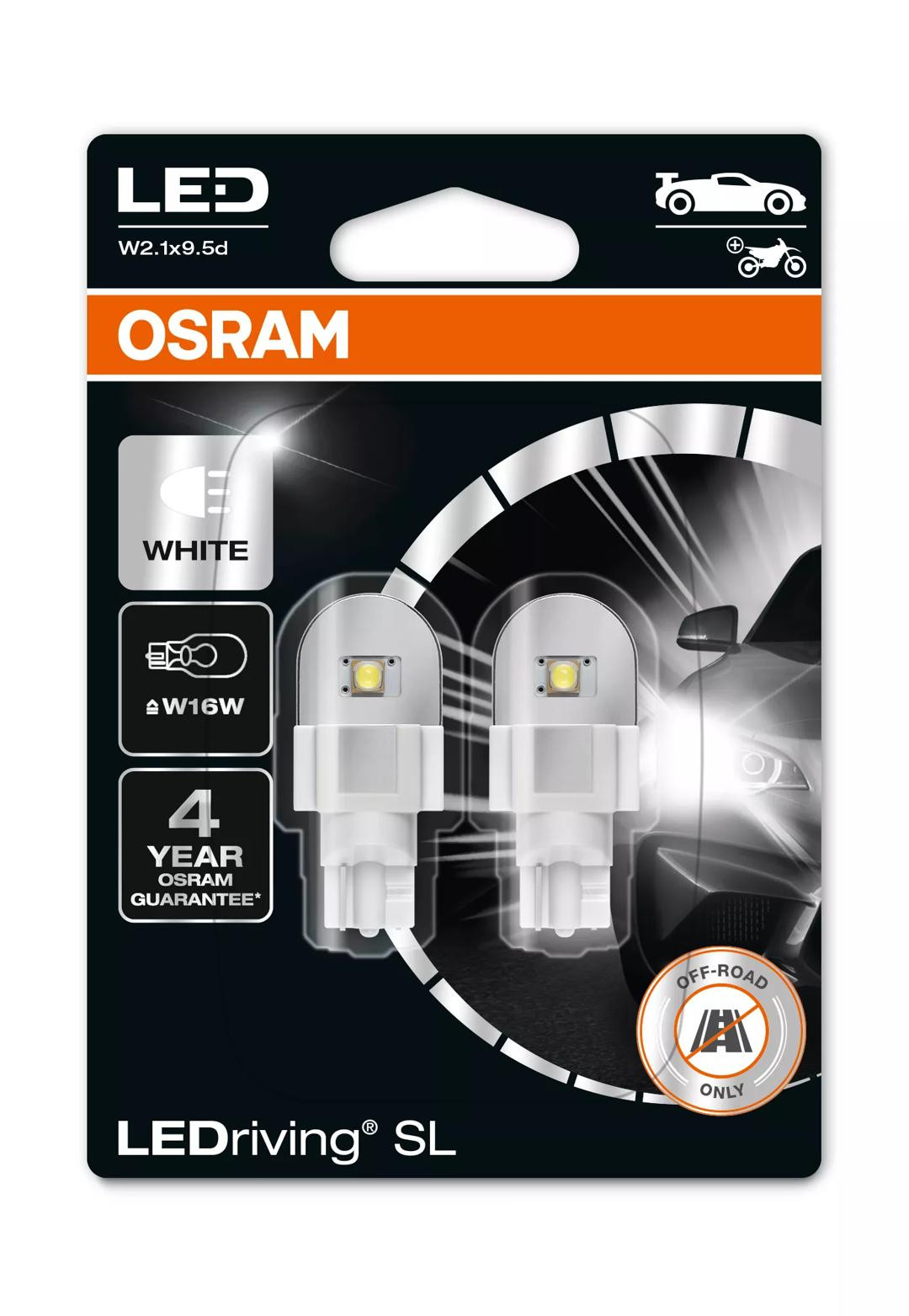 Bec Osram LEDriving SL W16W | 12V – L2.1×9.5d – Set 2 buc (Off-Road)921DWP2BL