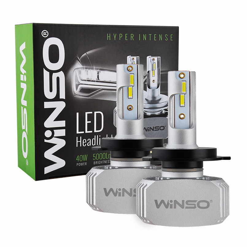 Bec LED Winso H4 12/24V, 40W, 5000 Lm 6000K, CSP Chip -Set 2 buc